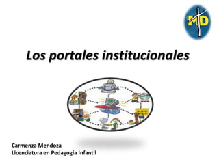 Los portales institucionales




Carmenza Mendoza
Licenciatura en Pedagogía Infantil
 