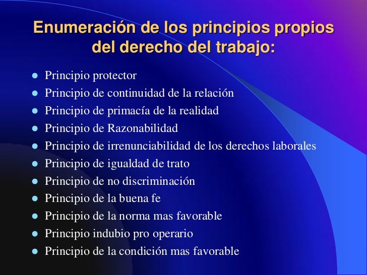 Los principios del derecho laboral