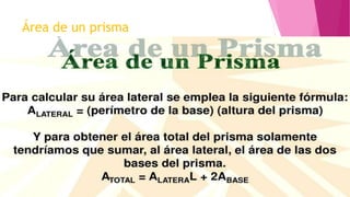 Área de un prisma
 