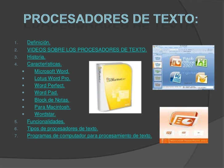 LOS PROCESADORES DE TEXTO POR JUAN CARLOS CABRERA GONZALEZ