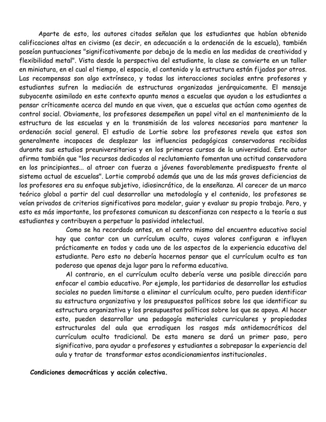 Los profesores como intelectuales, Hacia una pedagogía crítica del aprendizaje. PDF