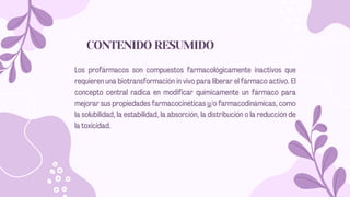 Profarmaco LOS PROFÁRMACOS EN LA INDUSTRIA FARMACÉUTICA | PDF