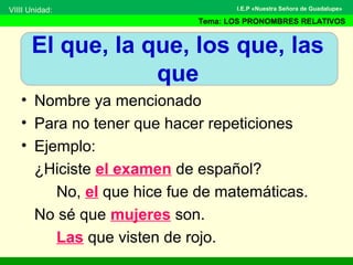 Los pronombre relativos | PPT