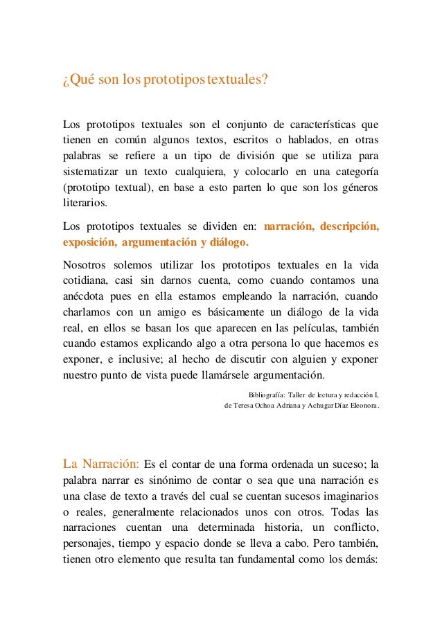 Los prototipos textuales