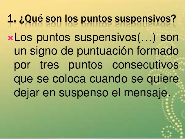 Los puntos suspensivos