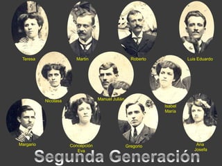 TeresaLuis EduardoMartinRobertoManuel JuliánNicolasaIsabel MaríaMargarioAnaJosefaConcepción EvaGregorioSegunda Generación