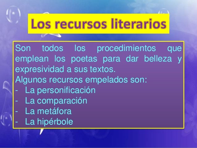 Los recursos literarios