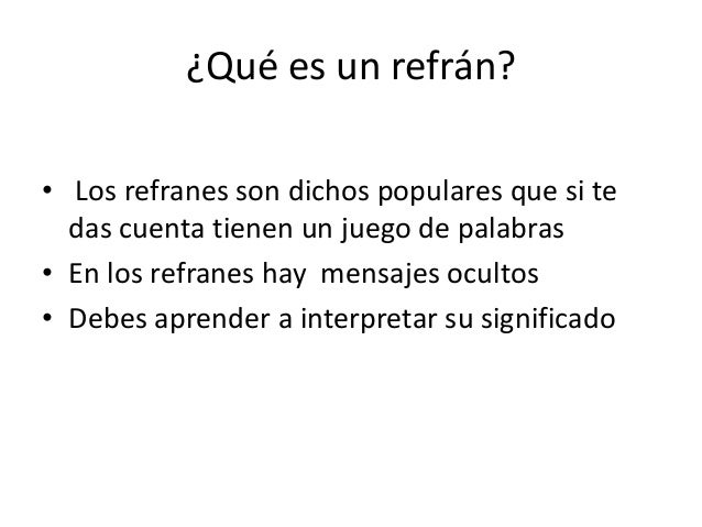 Los refranes