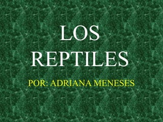 LOS REPTILES POR: ADRIANA MENESES 