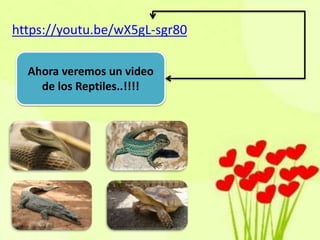 https://youtu.be/wX5gL-sgr80
Ahora veremos un video
de los Reptiles..!!!!
 