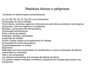 Residuos que conforme a la legislación aplicable, sean aptos para su utilización en obras de restauración, acondicionamiento y relleno o con fines constructivos. 