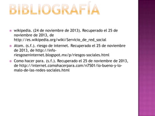 Los riesgos de las redes sociales en internet | PPTX
