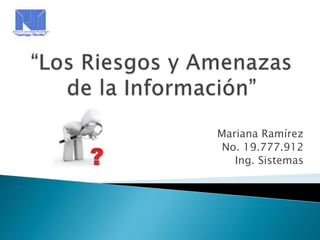 Mariana Ramírez
No. 19.777.912
Ing. Sistemas
 