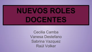 NUEVOS ROLES
DOCENTES
Cecilia Camba
Vanesa Destefano
Sabrina Vazquez
Raúl Volker
 