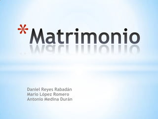 *
Daniel Reyes Rabadán
Mario López Romero
Antonio Medina Durán
 