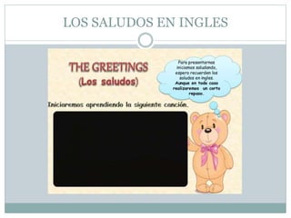 LOS SALUDOS EN INGLES 
 