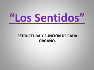 “Los Sentidos”
ESTRUCTURA Y FUNCIÓN DE CADA
ÓRGANO.
 