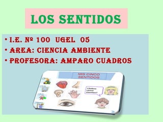 LOS SENTIDOS
• I.E. Nº 100 UGEL 05
• AREA: CIENCIA AMBIENTE
• PROFESORA: AMPARO CUADROS
 