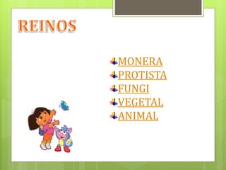 MONERA
PROTISTA
FUNGI
VEGETAL
ANIMAL
 