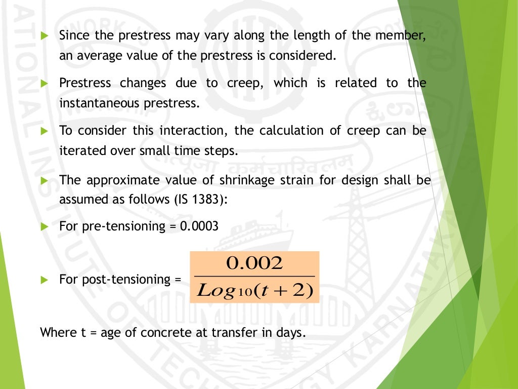 Losses in prestressed concrete