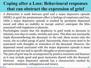 'Loss, Grief and Bereavement Coping with Loss and Grief' | PPT