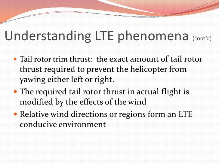 Loss of tail rotor effectiveness