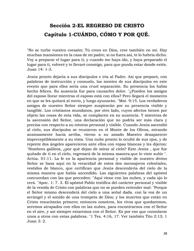 Los sufrimientos, la muerte y el regreso glorioso de Jesucristo