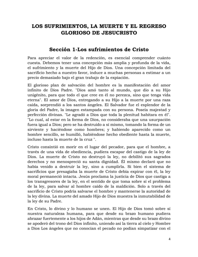 Los sufrimientos, la muerte y el regreso glorioso de Jesucristo PDF