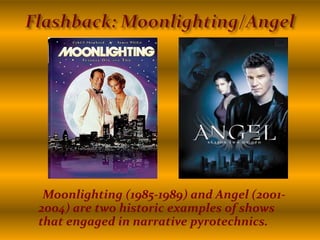 Flashback: Moonlighting“Atomic Shakespeare” from season 3 took its principle cast and recast them in roles from the taming of the shrew. The viewers were watching actors that they knew in roles that were foreign to the standard Moonlighting narrative.