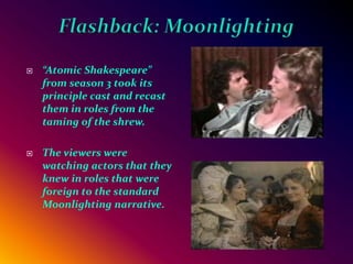 Flashback: Angel“You’re Welcome” from season 5 featured the character of Cordelia Chase recovering from a coma and assisting the gang in a fight against an evil opponent.At the end of the episode, the viewer learns that Cordelia never recovered from the coma and actually died.Viewers were then propelled to rewatch the episode and detect the dim arrows that signified that Cordelia was not corporeal.