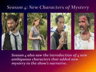 The Frozen Donkey WheelShowrunners Carlton and Cuse used the phrase “The Frozen Donkey Wheel” as a metaphor for the fourth season’s spectacular three part finale entitled “There’s No Place Like Home”    The two showrunners  left viewers asking "What the hell are they gonna do?" with the finale, hinting at another possible change in the narrative structure of the show.    "There might come a time in the show where the word 'flash' becomes irrelevant," Lindelof says. "If you stop and think about what we've done this year, there's the story on the island which we perceive to be the present, then there's the story of the Oceanic 6, which is happening off the island in the future.     "But if you were to switch perspectives and were off the island, focusing on the Oceanic 6 trying to get back, that would be the present, and what happened back on the island would be either a parallel present, a possible future a possible past, who knows. When you hear the 'whoosh' noise, the question becomes, Where does it take you?"