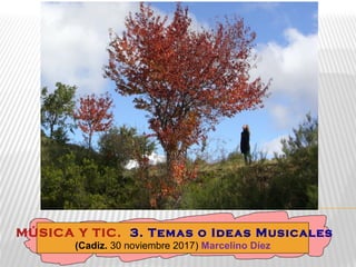 MÚSICA Y TIC. 3. Temas o Ideas Musicales
(Cadiz. 30 noviembre 2017) Marcelino Díez
 