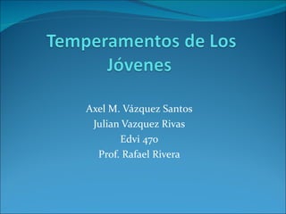 Axel M.  Vázquez  Santos Julian Vazquez Rivas Edvi 470 Prof. Rafael Rivera 
