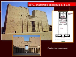 EDFÚ. SANTUARIO DE HORUS. S. III a. C. Es el mejor conservado 