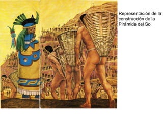 Representación de laconstrucción de laPirámide del Sol
