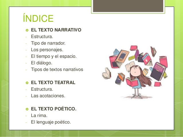Los textos narrativos, teatrales y poéticos