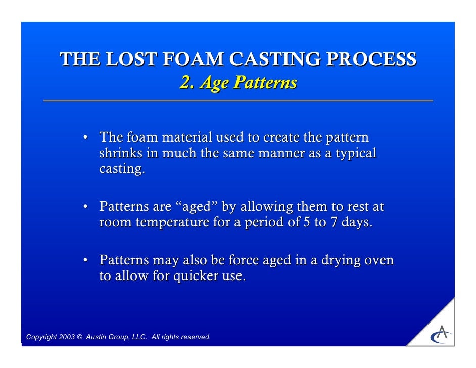 Lost foam cast process