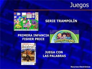 Juegos SERIE TRAMPOLÍN PRIMERA INFANCIA FISHER PRICE JUEGA CON  LAS PALABRAS Recursos Electrónicos 