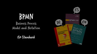 BPMN
Business Process
Model and Notation
ISO Standard
 