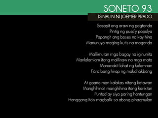SONETO 93
ISINALIN NI JOEMER PRADO
 