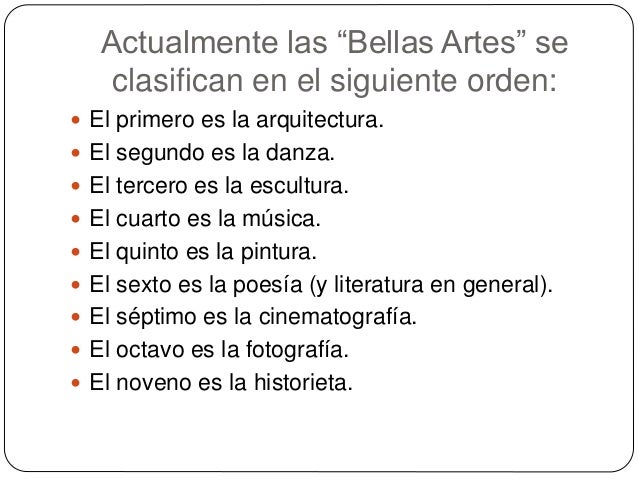 Los tipos de artes