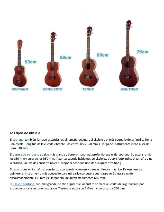 Los tipos de ukelele