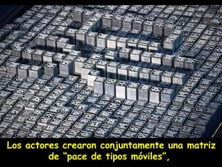 Los actores crearon conjuntamente una matriz
de “pace de tipos móviles”,
 