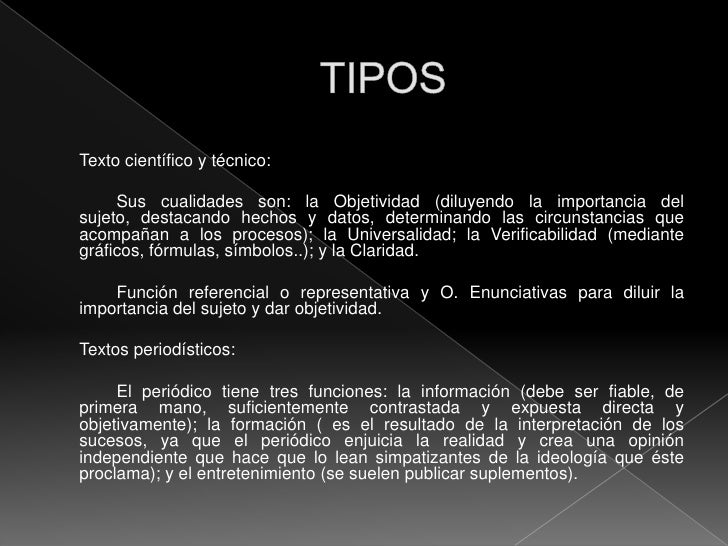 Los tipos textos funcionales