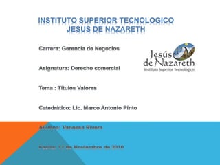 INSTITUTO SUPERIOR TECNOLOGICO
JESUS DE NAZARETH
 