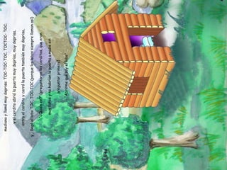 hasta que llegó a la casa de madera de su hermano mediano y llamó muy deprisa: TOC-TOC-TOC, TOCTOC- TOC;  y el cerdito abrió la puerta muy deprisa, muy deprisa, entro el cerdito y cerró la puerta también muy deprisa,  y… llegó el lobo TOC, TOC-TOC (porque los lobos siempre llaman así) - “¿Quién es?” (preguntaron los cerditos, que eran muy listos y no habrían la puerta a nadie sin preguntar primero) - “Abrirme que soy el lobo” 