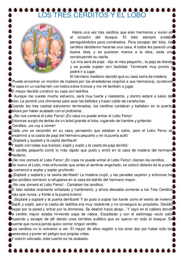 pic Los Tres Cochinitos Cuento Escrito los tres cerditos