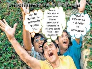 Lo más
importante
para estar
bien es
escuchar al
corazón y lo
resume con la
frase "Todo
está bien"
 