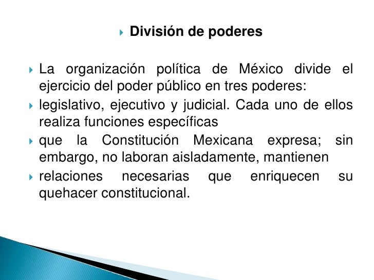 Los tres poderes de la federación