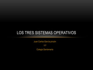Juan Carlos García pinzón  11º Colegio Santamaría  Los tres sistemas operativos  